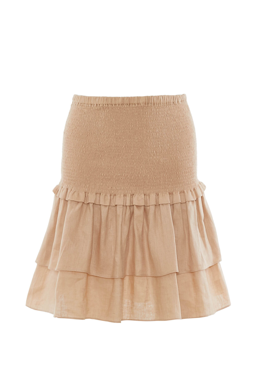 Linen Gathered Top/Smocked Skirt Charina Sarte Official site