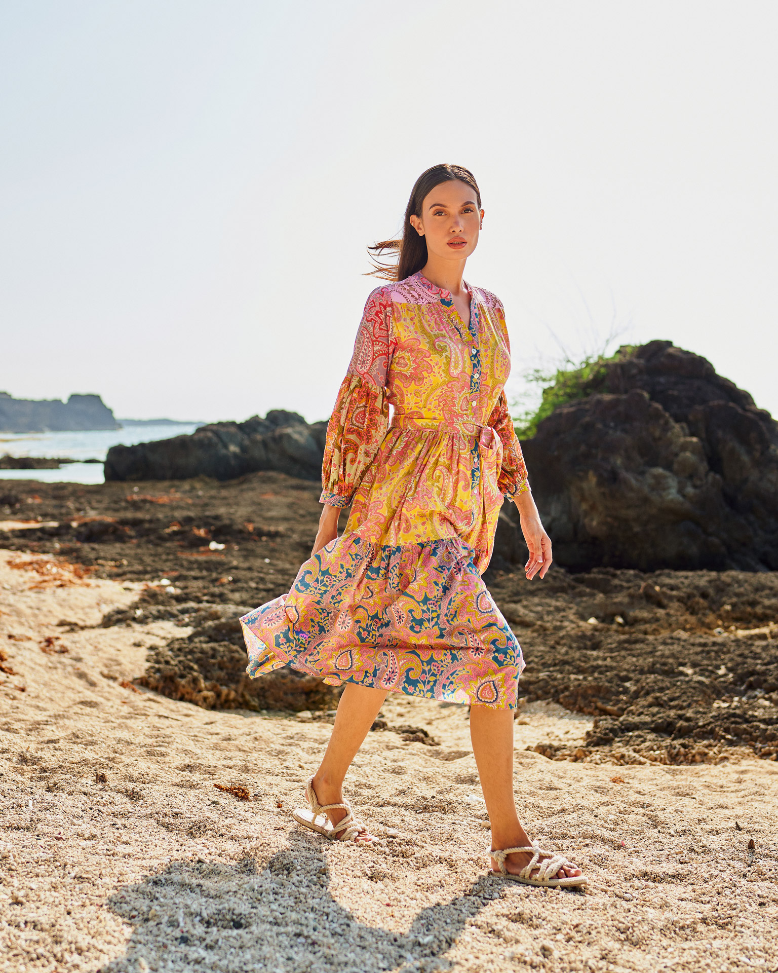 Cashmere Paisley Midi Dress - Charina Sarte | Official Website