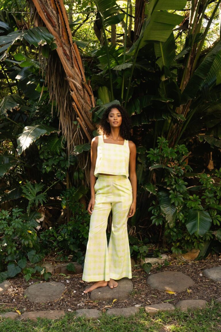 Jenn Gingham Pants in Green